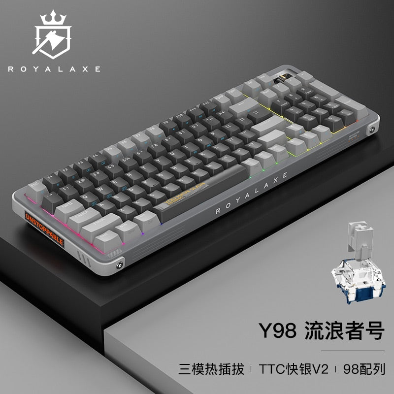ROYAL AXE Y98 Gaming Keyboard Mechanical Keyboard Wireless 2.4G