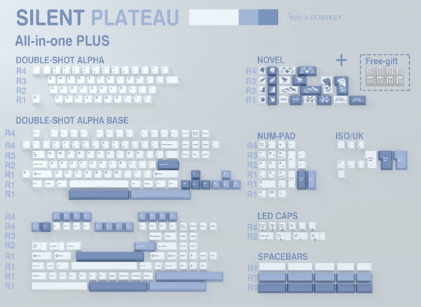 [CLOSED][GB] iNKY x Domikey Silent Plateau Keycaps ABS Doubleshot Cherry profile Silent ECO