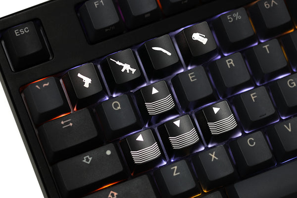 Novelty Shine Through Keycaps ABS Etched light Shine-Through cf crossfire gaming shortkey arrow key black red color wasd r4 r1