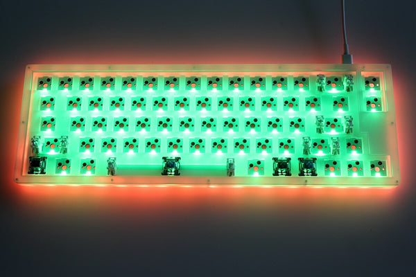 hot swappable YC66 Custom Mechanical Keyboard rgb smd switch type c acrylic case