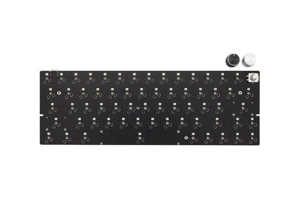 bm60ec bm60 EC rgb 60% gh60 hot swappable Custom Mechanical Keyboard PCB programmed qmk VIA rgb switch type c Rotary Knob