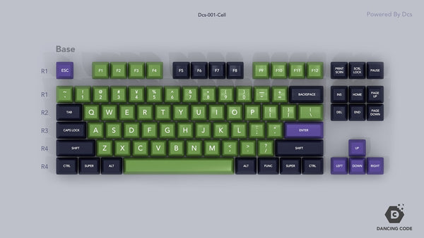 Domikey SA abs doubleshot keycap set Cell SA for mx stem keyboard poker 87 104 gh60 xd64 xd68 xd84 xd87 bm60 bm65 bm68 Green