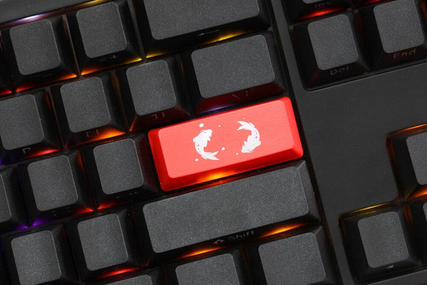 Novelty Keycaps ABS Etched Shine-Through koi fish black red enter backspace
