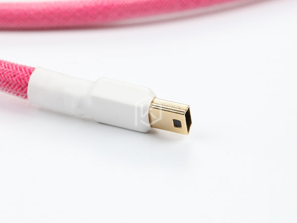 Colored sleeved Nylon USB Cable mini USB port Gold-plated connectors 1.2m length 6 colors blue pink purple orange beige cyan - KPrepublic