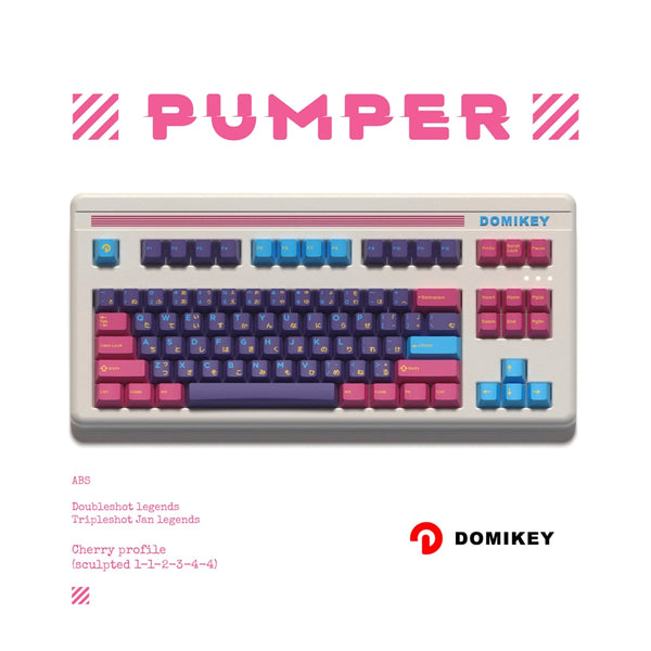 Domikey Pumper Cyber Punk Cherry Profile abs doubleshot keycap for mx keyboard poker 87 104 xd64 xd68 xd84 BM60 BM65 BM68 BM80