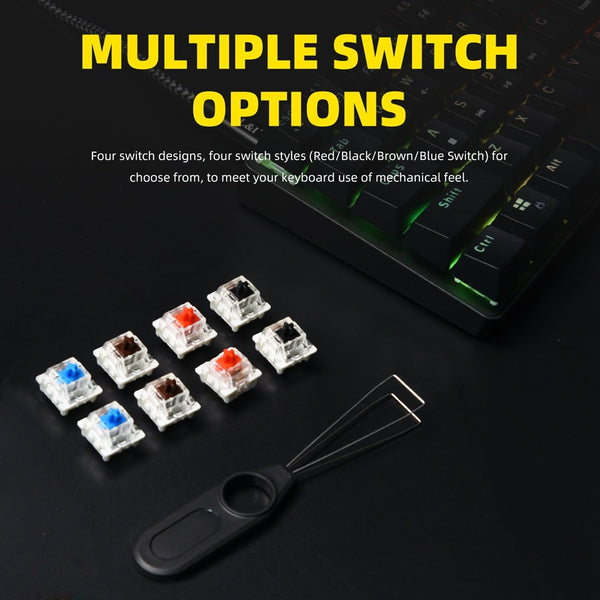 Smart Duck XS61 PRO 60% mechanical keyboard rgb switch led software type c hot swappable macro program blue red brown black