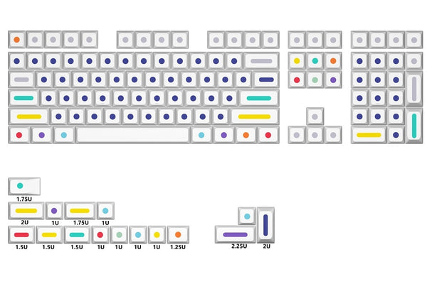 XDA V2 Dot World Dye Sub Keycap Set thick PBT for keyboard 87 tkl 104 ansi xd64 bm60 xd68 bm65 bm68 Dots