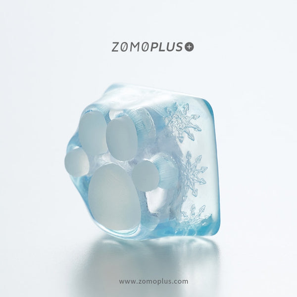 ZOMO PLUS 3D Printed Resin Silicone Cat Paw Keycap ABS & Silicon Artisan Keycap for Mechanical Keyboard Cyan Pink Sakura