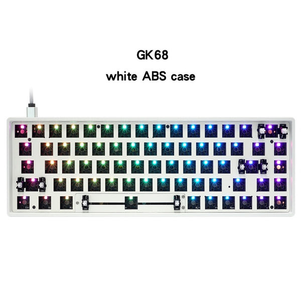 gk68x hot swap 65% Custom Mechanical Keyboard split spacebar rgb type c