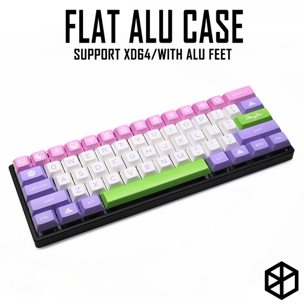 Anodized Aluminium flat case with metal feet for custom mechanical keyboard black siver grey colorway for gh60 xd60 xd64 satan