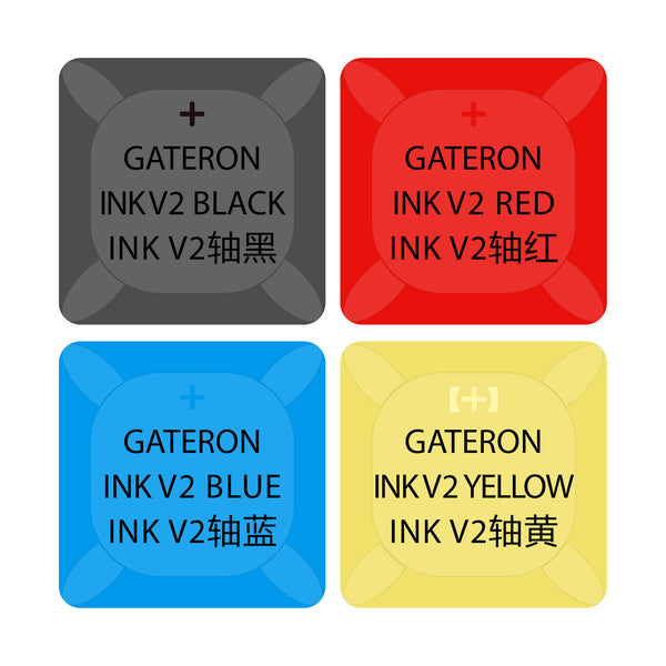 Gateron 4 switch tester switches with blank keycaps acrylic base for mechanical keyboard Ink V2 Black Red Blue Yellow