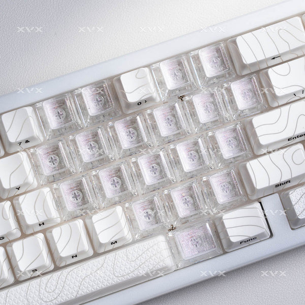 XVX Transparent Heart Keycap PC Keycaps For Gaming Mechanical Keyboard MX Switch Light Through Pink White Blue Black Red Heart