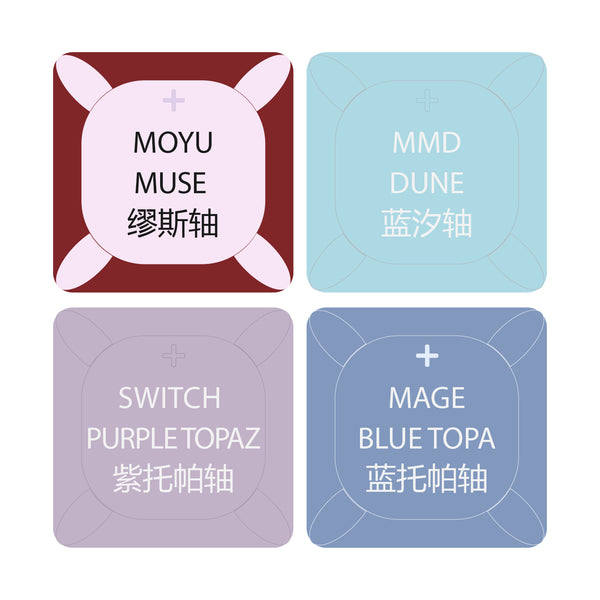 4 Switch Tester Switches with blank keycaps acrylic base for mechanical keyboard MOYU Muse MMD Dune Topaz Blue Topa