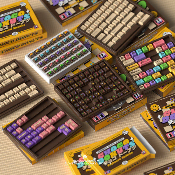 [GBEXTRAS] GLOVE x Domikey Choco Donuts Keycaps R2  mousepad artisan novelty ABS doubleshot Cherry profile resin