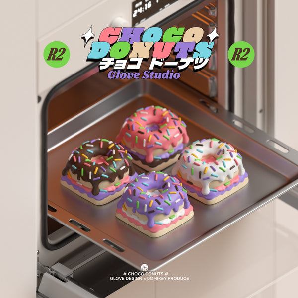 [GBEXTRAS] GLOVE x Domikey Choco Donuts Keycaps R2  mousepad artisan novelty ABS doubleshot Cherry profile resin