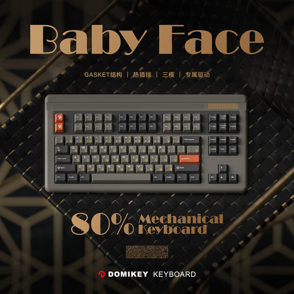 Domikey Baby Face Keyboard kit aluminium bluetooth wireless Gasket hot swap mechanical keyboard