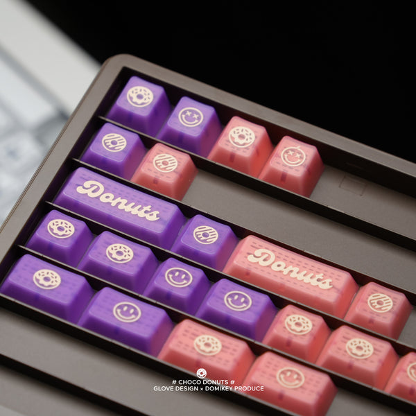 [GBEXTRAS] GLOVE x Domikey Choco Donuts Keycaps R2  mousepad artisan novelty ABS doubleshot Cherry profile resin