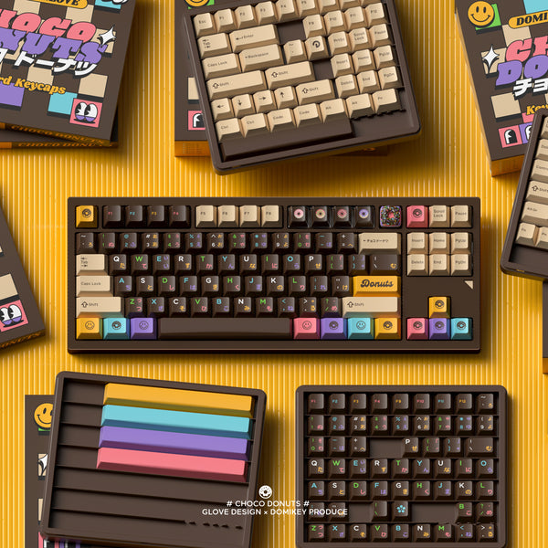 [GBEXTRAS] GLOVE x Domikey Choco Donuts Keycaps R2  mousepad artisan novelty ABS doubleshot Cherry profile resin