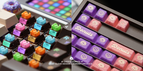 [GBEXTRAS] GLOVE x Domikey Choco Donuts Keycaps R2  mousepad artisan novelty ABS doubleshot Cherry profile resin