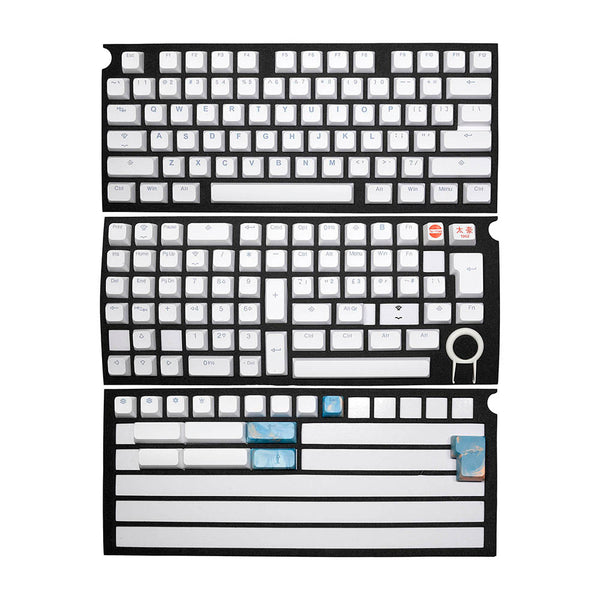 Taihao BOBO White Keycap ABS Doubleshot Keycaps Bobo Profile for diy gaming mechanical keyboard For Made68 EV63 wooting 60he80he