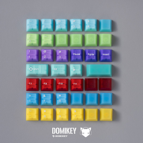 [CLOSED][GB] HifiFox X Domikey Seven Elements Slime スライム Keycaps ABS doubleshot silk screen print Cherry profile semi clear