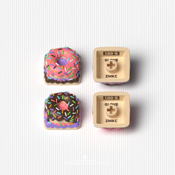 [GBEXTRAS] GLOVE x Domikey Choco Donuts Cherry profile Doubleshot tripleshot keycaps resion novelty stitch-edged mousepad