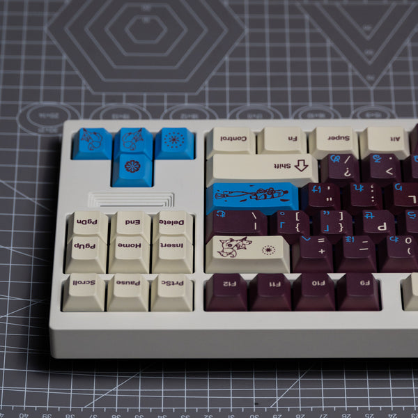 VIVIDKEY Fox Shadow Keycap Cherry Profile PBT Dye Subbed keycap for mx keyboard 87 104 xd64 BM60 made68 ev63 wooting 60he V2