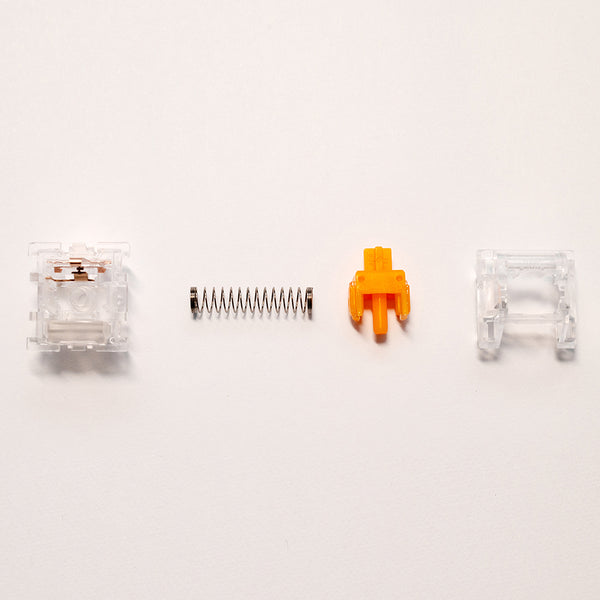 KTT Ice Orange Switch Silent Linear Switch 43g 55g for Gaming Mechanical Keyboard Orange PC POM TPE Pre Lubed Long Spring