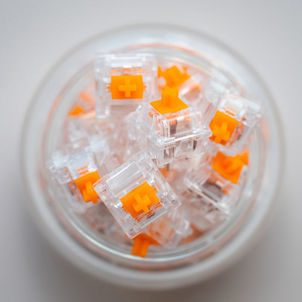 KTT Ice Orange Switch Silent Linear Switch 43g 55g for Gaming Mechanical Keyboard Orange PC POM TPE Pre Lubed Long Spring