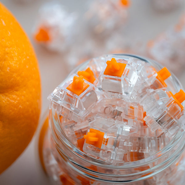 KTT Ice Orange Switch Silent Linear Switch 43g 55g for Gaming Mechanical Keyboard Orange PC POM TPE Pre Lubed Long Spring