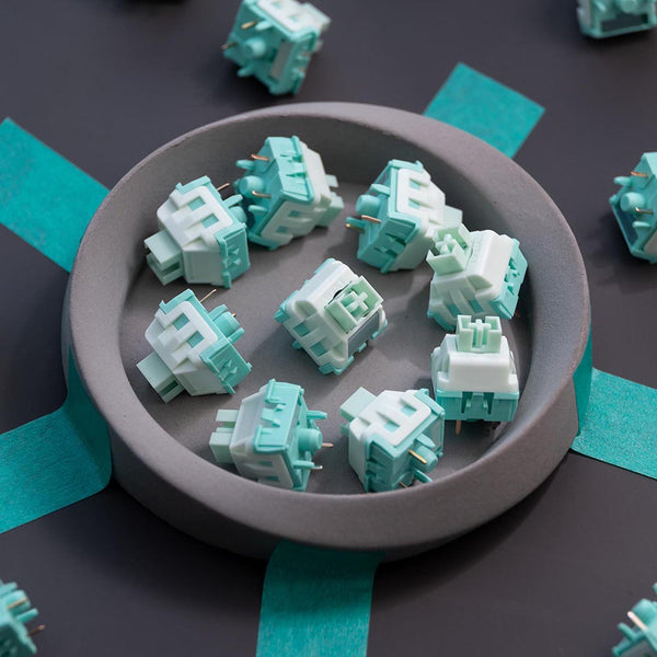 WEKT NAFU Switch Silent Linear Switch 32.5g 37g for Gaming Mechanical Keyboard Pink POK MPA POM TPU Teal