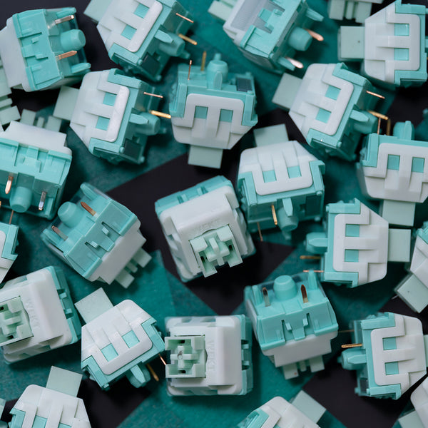 WEKT NAFU Switch Silent Linear Switch 32.5g 37g for Gaming Mechanical Keyboard Pink POK MPA POM TPU Teal