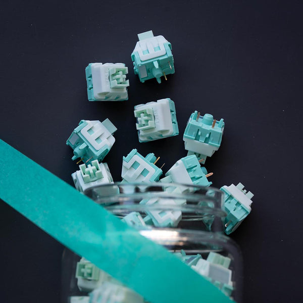 WEKT NAFU Switch Silent Linear Switch 32.5g 37g for Gaming Mechanical Keyboard Pink POK MPA POM TPU Teal