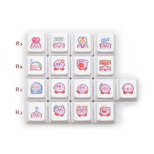 Cute Pink Elf Keycap Novelty Dye sublimation OEM profile r1 R2 R3 zxc row QWE row asd row cartoon pixcel