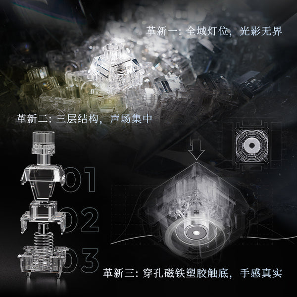Wuque Babao Cullinan Magnetic Switch the Heart of the Ocean Switch Linear for Magnetic Keyboard Factory Lubed Linear 750Gs635Gs