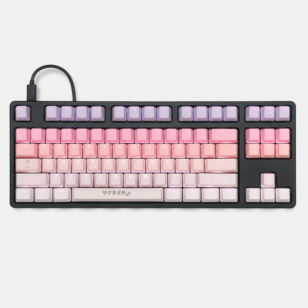 Taihao Sakura Michi Keycap PBT Doubleshots Keycap OEM Profile for mechanical keyboard gradient For Made68 EV63 Wooting 60he 80