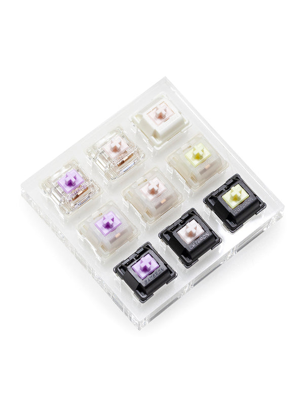 Gateron 9 switch tester switches with blank keycaps acrylic base for Oil King Yellow Pink Purple KS 3 Smoothie Silent Pink