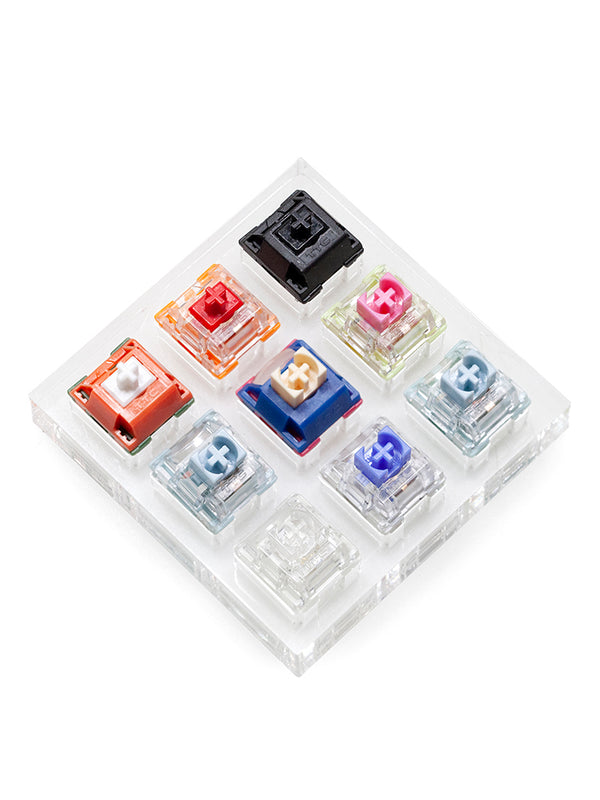 TTC 9 switch tester switches with blank keycaps acrylic base for Silent Bluish Brother V2 Gold Iron Super Black PT Watermelon