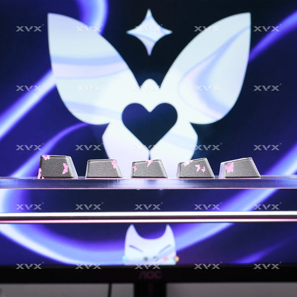 XVX IMD Butterfly Keycap Keycaps For Gaming Mechanical Keyboard MX Switch Light Through Pink White Blue Silver Black