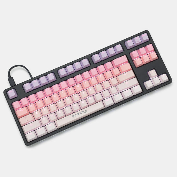 Taihao Sakura Michi Keycap PBT Doubleshots Keycap OEM Profile for mechanical keyboard gradient For Made68 EV63 Wooting 60he 80