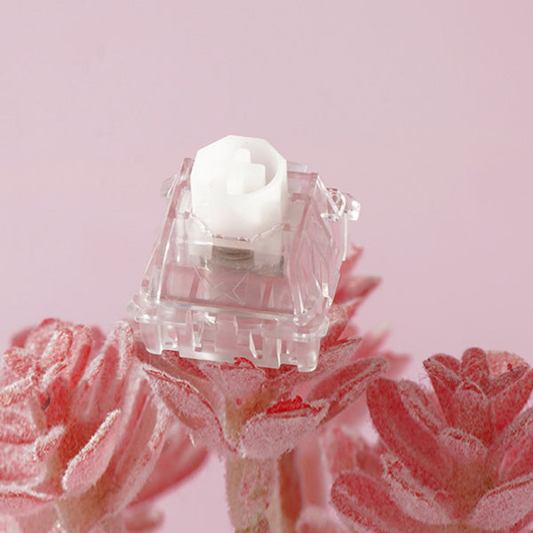 Wuque Studio Babao Pink Lotus Magnetic Switch Surging Version Linear for Magnetic Keyboard Pre Lubed 35g for Wooting 60he EV63