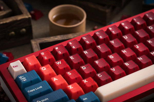 [GBEXTRAS] HifiFox x Domikey Red Bean Keycaps ABS Cherry profile Doubleshot Semi transparent