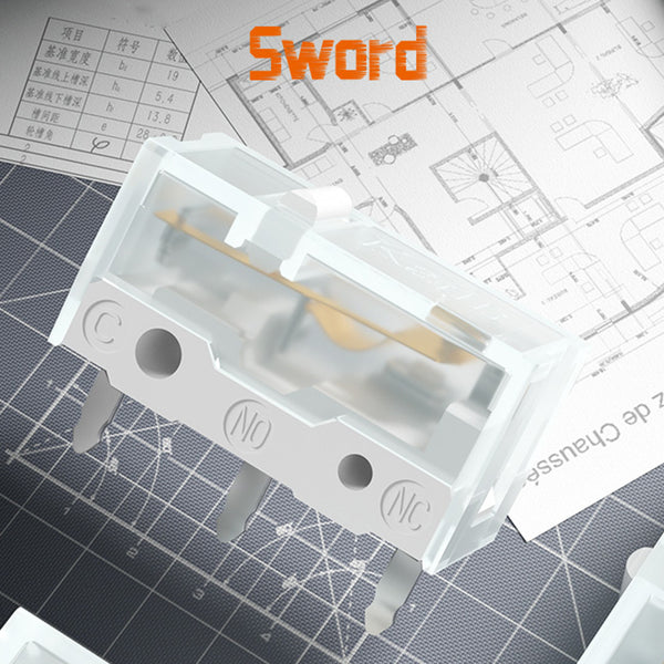 2pcs 3pcs Kailh White Sword Micro Switch 100M life For gaming mouse 3 Pin used on computer mouse mice left right button 25g