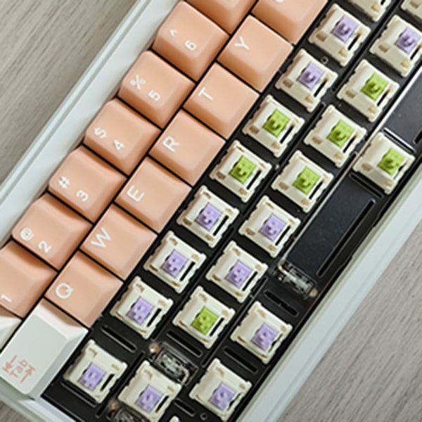 Rainbow and Feather Garmen ABS PBT Doubleshot Keycap Silk Dress White Orange Keycaps For Mechanical Keyboard Cherry Profile ISO