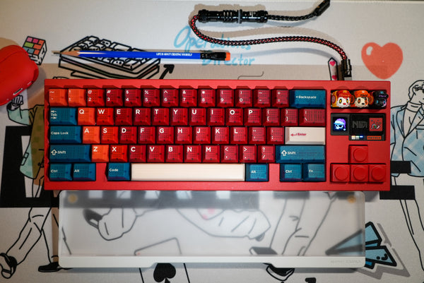 [GBEXTRAS] HifiFox x Domikey Red Bean Keycaps ABS Cherry profile Doubleshot Semi transparent