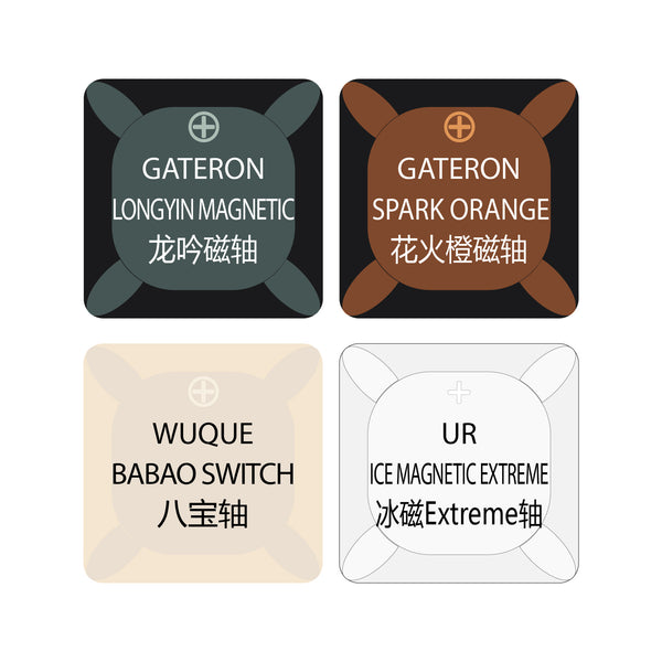 4 Switch Tester Switches with blank keycaps acrylic base for mechanical keyboard Long Yin Spark Orange Babao Ice Extreme