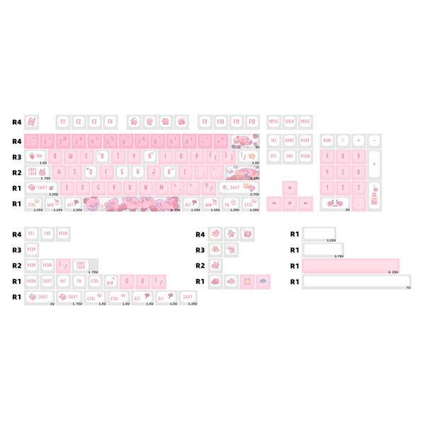 KPREPUBLIC cute pink elf MDA profile keycaps PBT dye subbed for mechanical keyboard