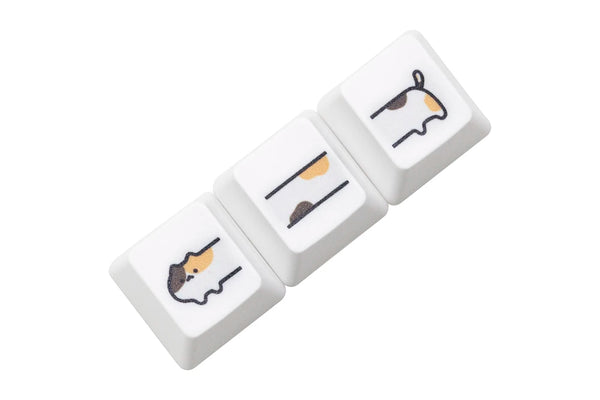 Cute Little Calico Cat Keycap Kitty Meme Keycap Dye Subbed keycaps for mx stem Gaming Mechanical Keyboards Orange White Black