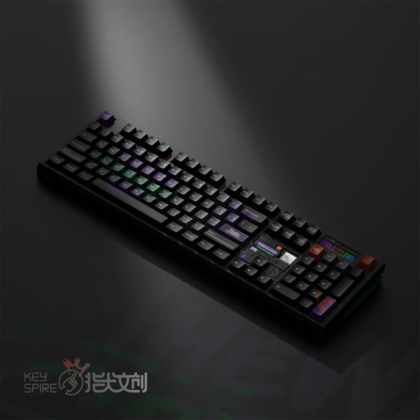 KeyTok Block X Dye Subbed Keycap Set PBT for keyboard 87 tkl 104 ansi ev63 wooting 60 v2 ev63 matte soft touch paint graffiti