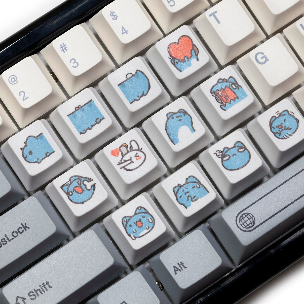 Cute Little Blue Cat Keycap Kitty Meme Keycap Dye Subbed keycaps for m ...